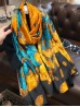 Premium Silk Feeling Vibrant Turquois Combo Scarf